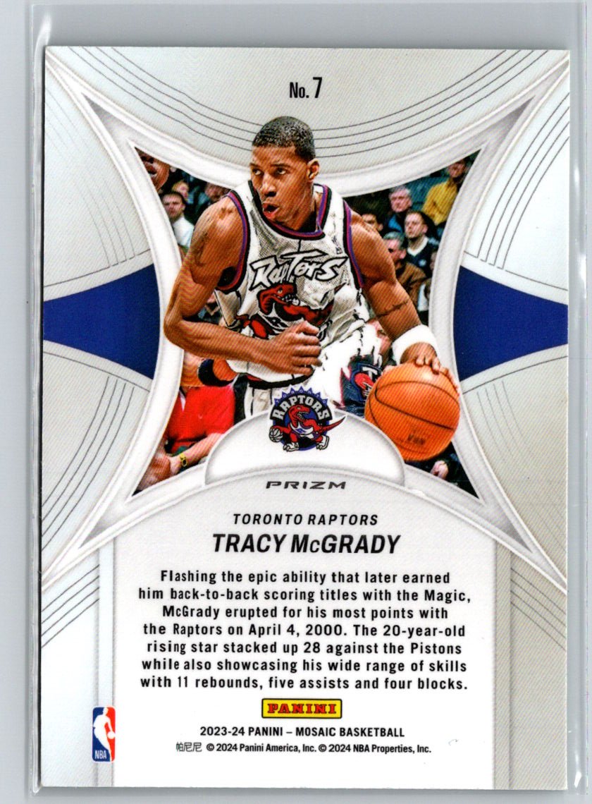 2023-24 Panini Mosaic #7 Tracy McGrady Epic Performers Mosaic Green L59