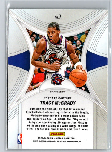 2023-24 Panini Mosaic #7 Tracy McGrady Epic Performers Mosaic Green L59
