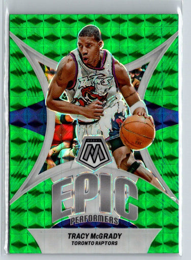 2023-24 Panini Mosaic #7 Tracy McGrady Epic Performers Mosaic Green L59