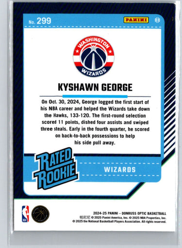 2024-25 Donruss Optic #299 Kyshawn George L59