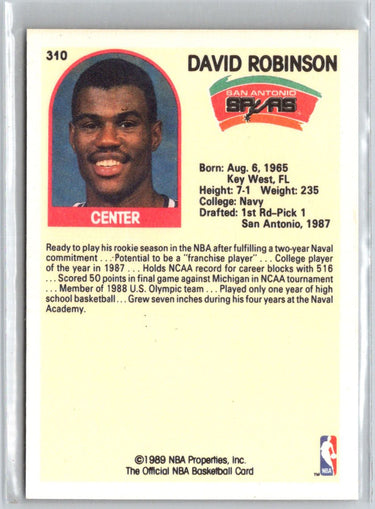 1989-90 Hoops Superstars #88 David Robinson L60
