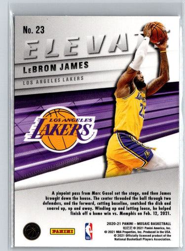 2020-21 Panini Mosaic #23 LeBron James Elevate L60