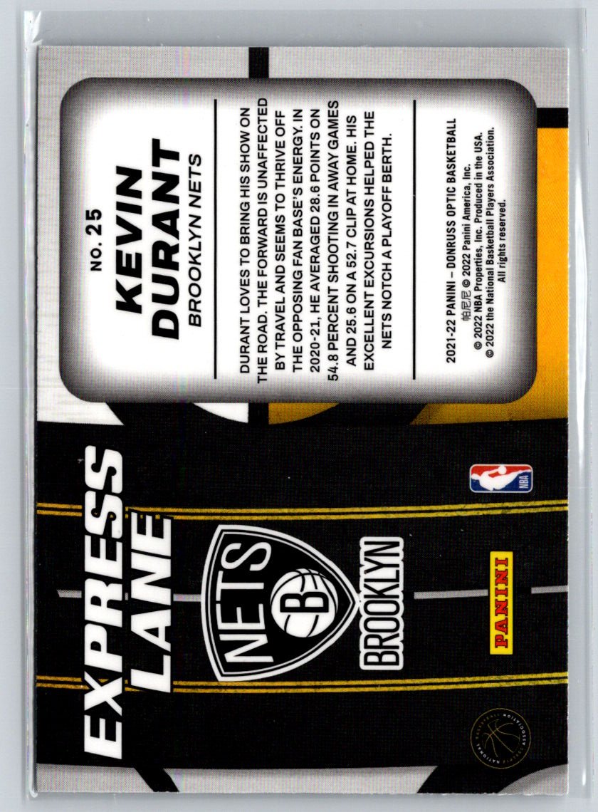 2021-22 Donruss Optic #25 Kevin Durant Express Lane L60