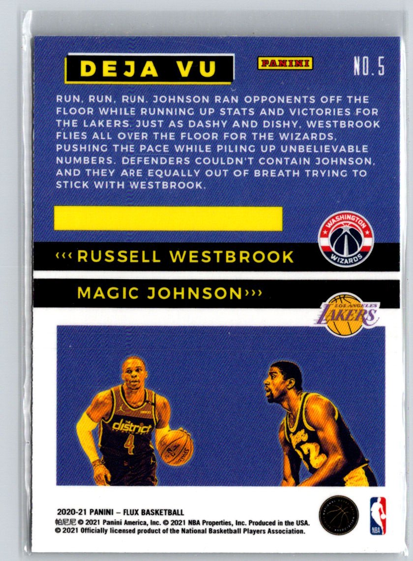 2020-21 Panini Flux #5 Magic Johnson / Russell Westbrook Deja Vu L60