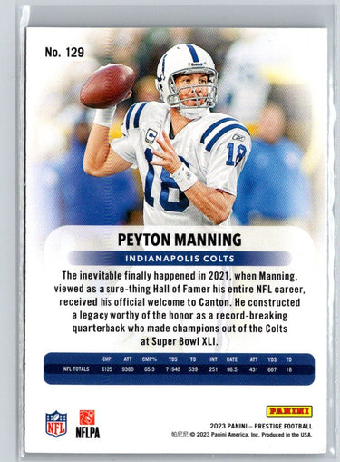 2023 Panini Prestige #129 Peyton Manning Xtra Points Sunburst L61