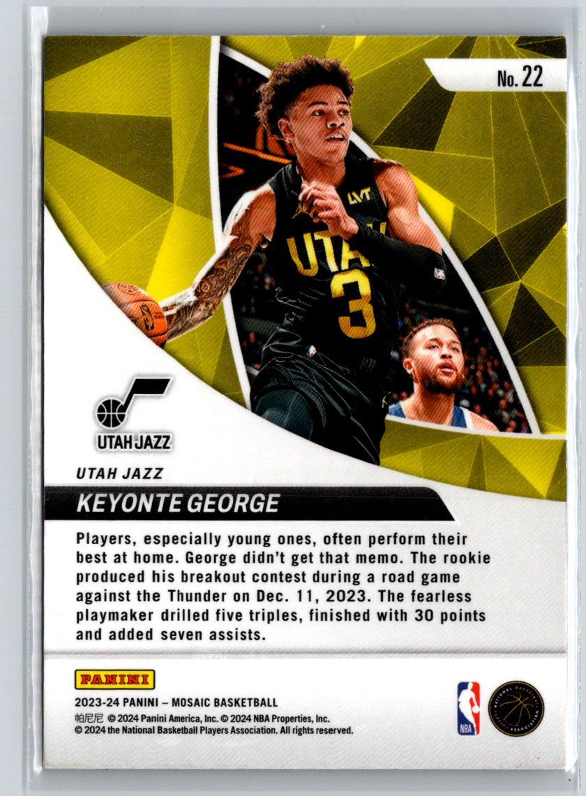 2023-24 Panini Mosaic #22 Keyonte George Elevate L61