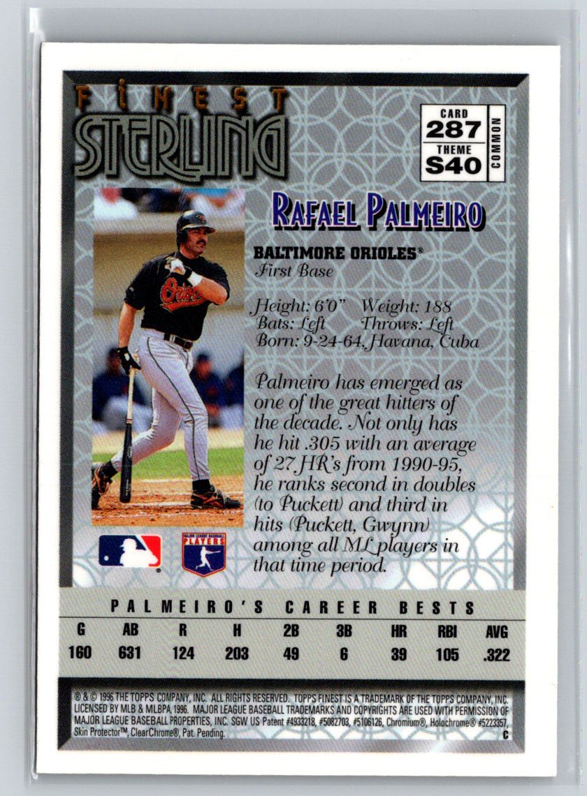 1996 Finest #287 Rafael Palmeiro L62