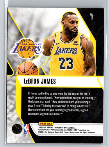 2023-24 Panini Phoenix #3 LeBron James Fade To Black L62