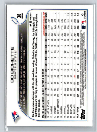 2022 Topps Chrome #38 Bo Bichette Prism Refractor L63