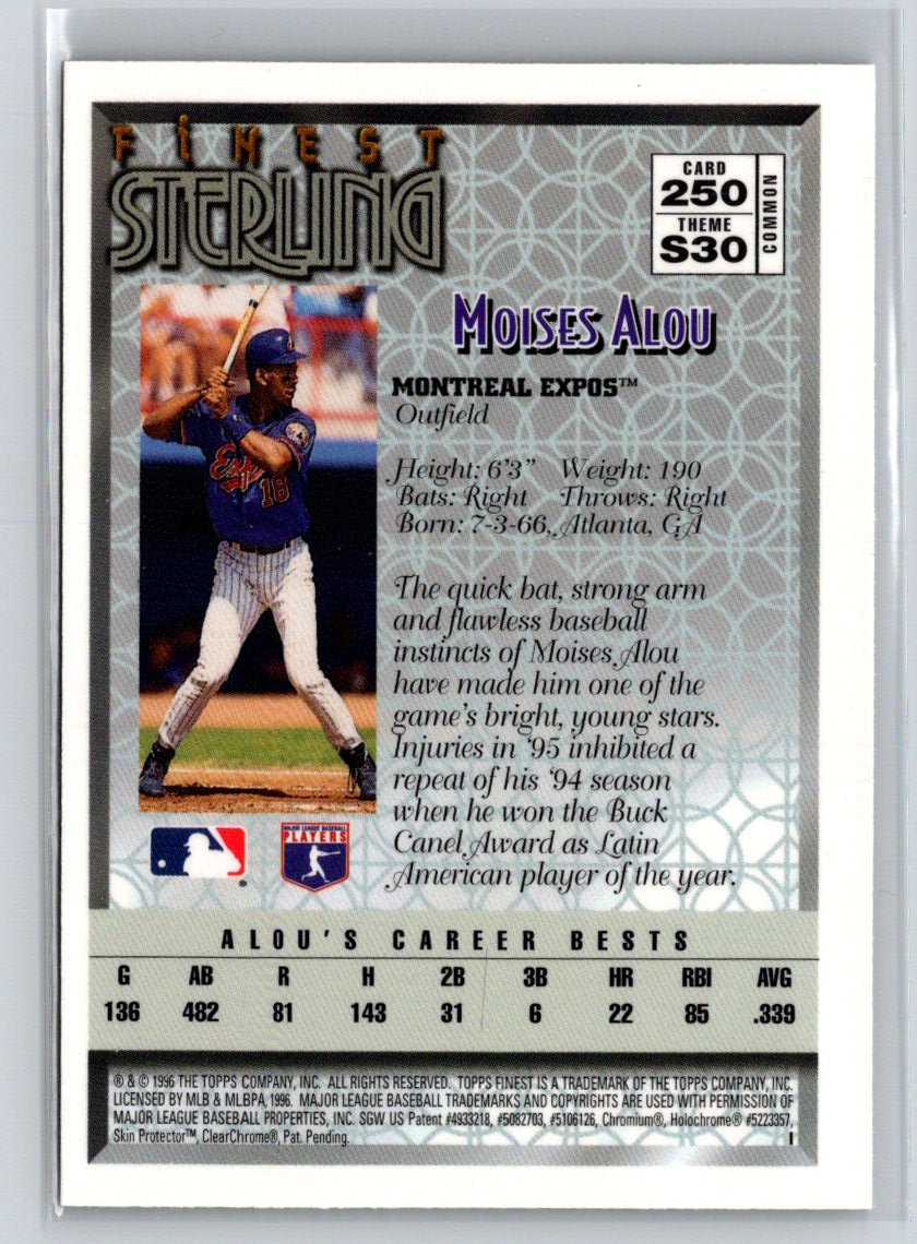 1996 Finest #250 Moises Alou L63