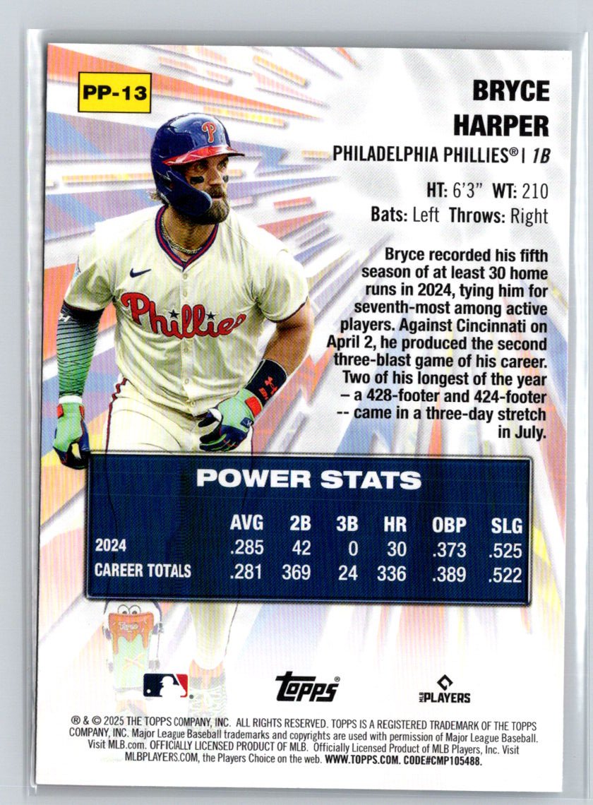 2025 Topps #PP-13 Bryce Harper Power Players L64