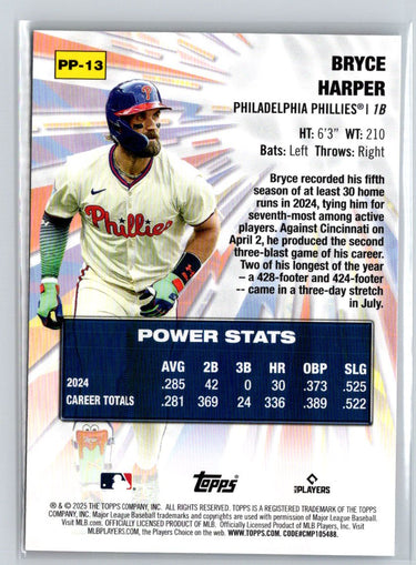 2025 Topps #PP-13 Bryce Harper Power Players L64
