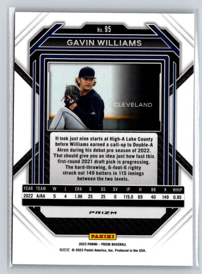 2023 Panini Prizm #95 Gavin Williams Pink Ice Prizms L65