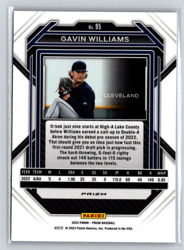 2023 Panini Prizm #95 Gavin Williams Pink Ice Prizms L65