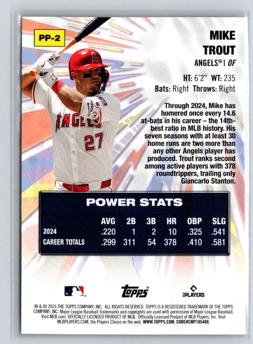 2025 Topps #PP-2 Mike Trout Power Players L65
