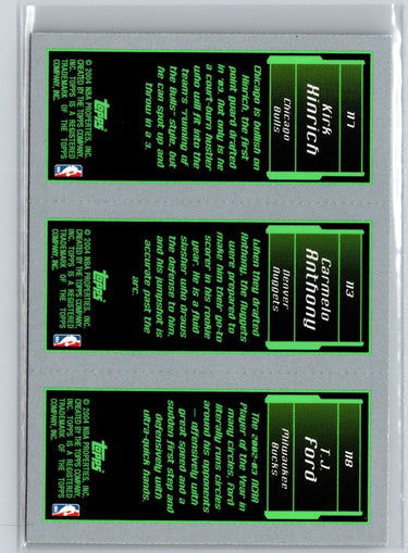 2003-04 Topps Rookie Matrix Chris Bosh / Carmelo Anthony / Hinrich L66