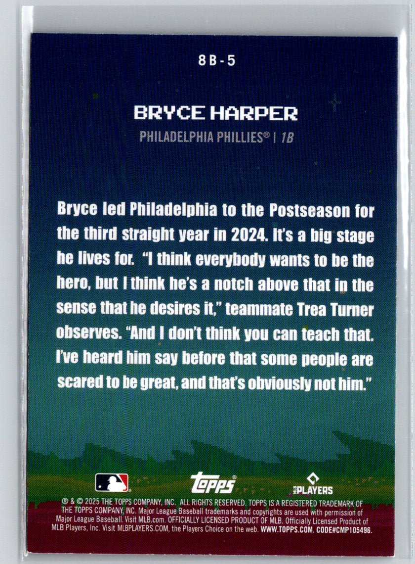 2025 Topps #8B-5 Bryce Harper 8-Bit Ballers L66