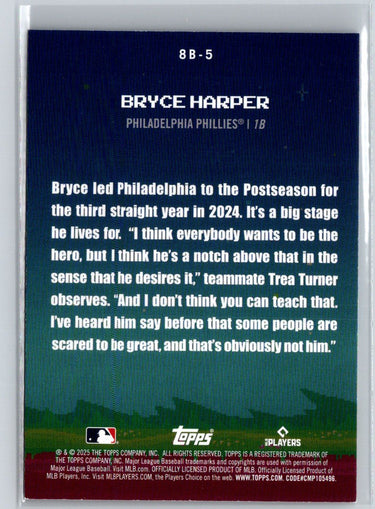 2025 Topps #8B-5 Bryce Harper 8-Bit Ballers L66