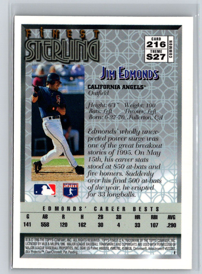 1996 Finest #216 Jim Edmonds L66
