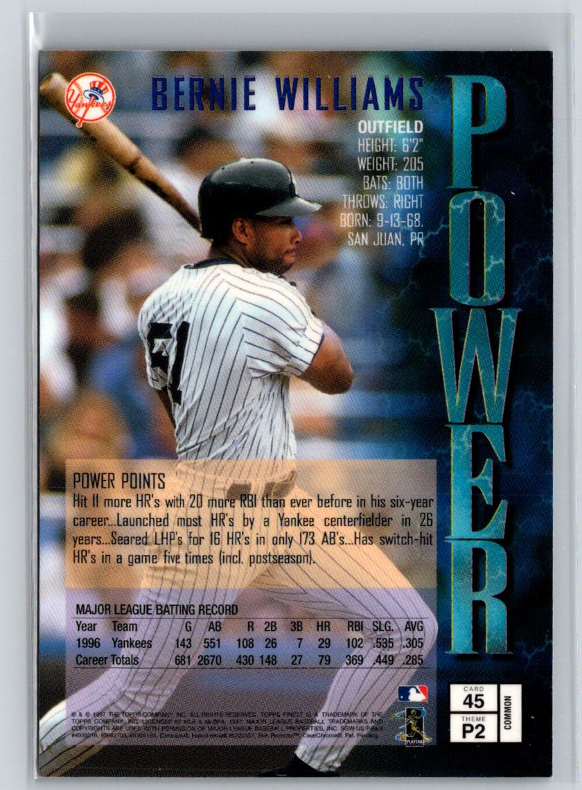 1997 Finest #45 Bernie Williams L66