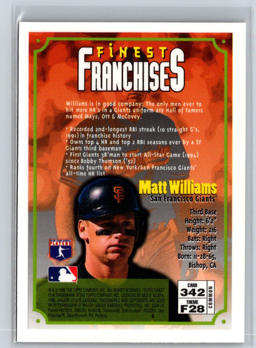 1996 Finest #342 Matt Williams L67