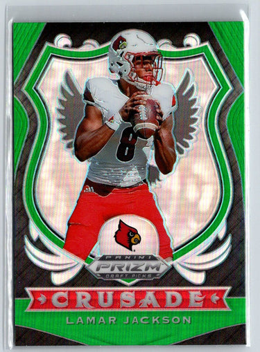 2020 Panini Prizm Draft Picks #70 Lamar Jackson Prizms Green L69