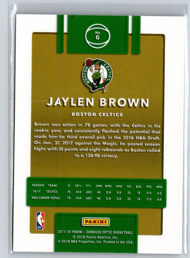 2017-18 Donruss Optic #6 Jaylen Brown L69