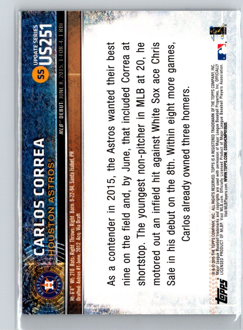 2015 Topps Update #US251 Carlos Correa L70