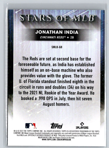 2022 Topps Update #SMLBC-68 Jonathan India Stars of MLB Chrome L70