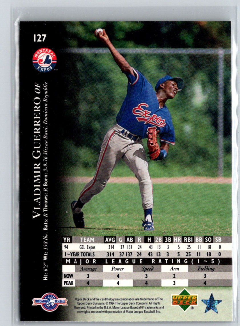 1995 Upper Deck Minor League #127 Vladimir Guerrero L70