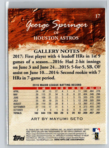 2017 Topps Gallery #17 George Springer M01