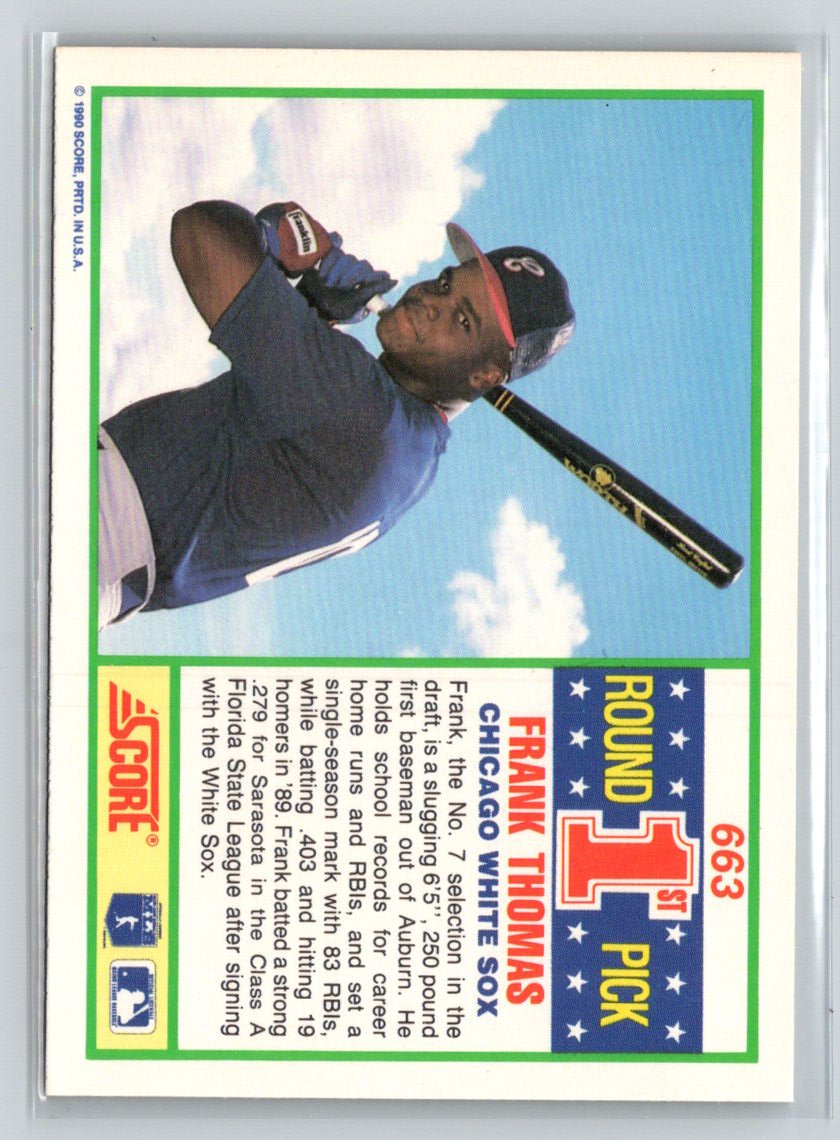 1990 Score #663 Frank Thomas M02