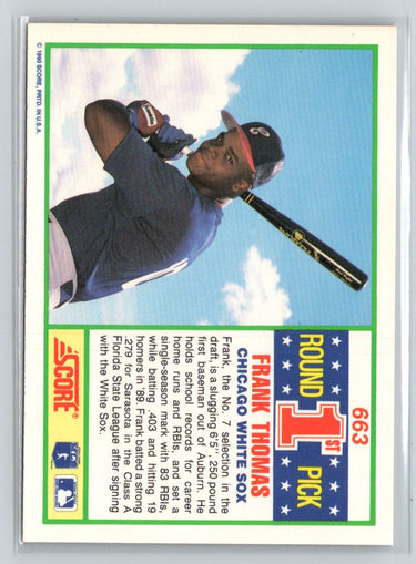 1990 Score #663 Frank Thomas M02