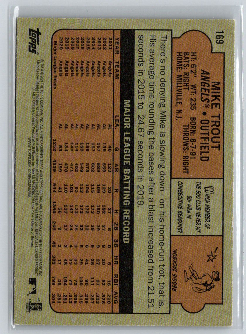 2021 Topps Heritage #169 Mike Trout M02