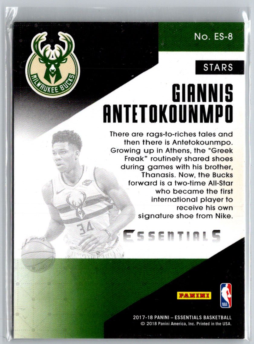 2017-18 Panini Essentials #ES-8 Giannis Antetokounmpo Essential Stars M02