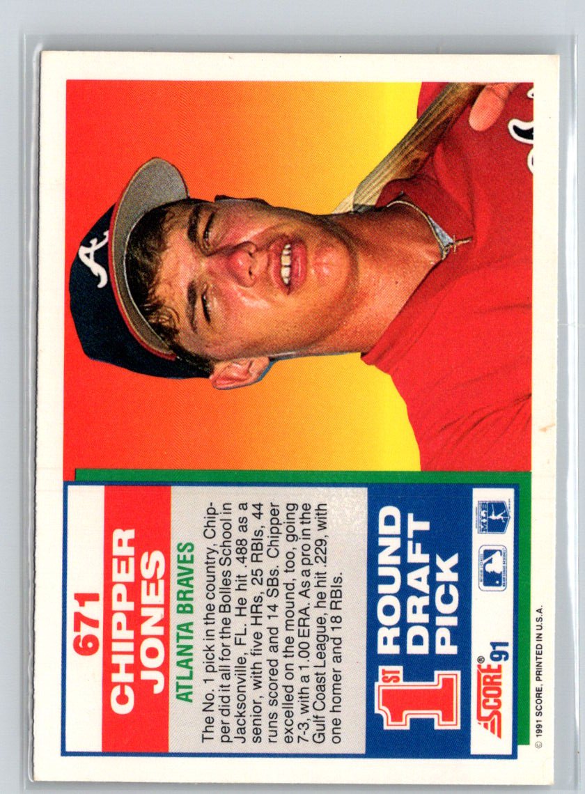 1991 Score #671 Chipper Jones M03