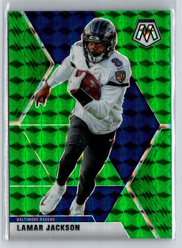 2020 Panini Mosaic #19 Lamar Jackson Prizm Green M03