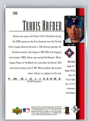 2001 Upper Deck #286 Travis Hafner M03