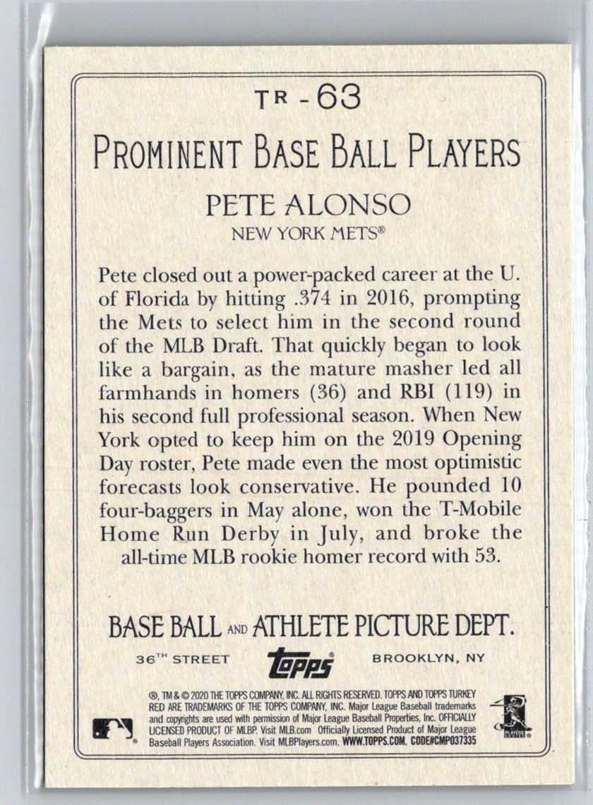 2020 Topps #TR-63 Pete Alonso Turkey Red 2020 (Series 1) M05