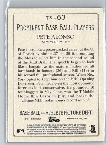 2020 Topps #TR-63 Pete Alonso Turkey Red 2020 (Series 1) M05