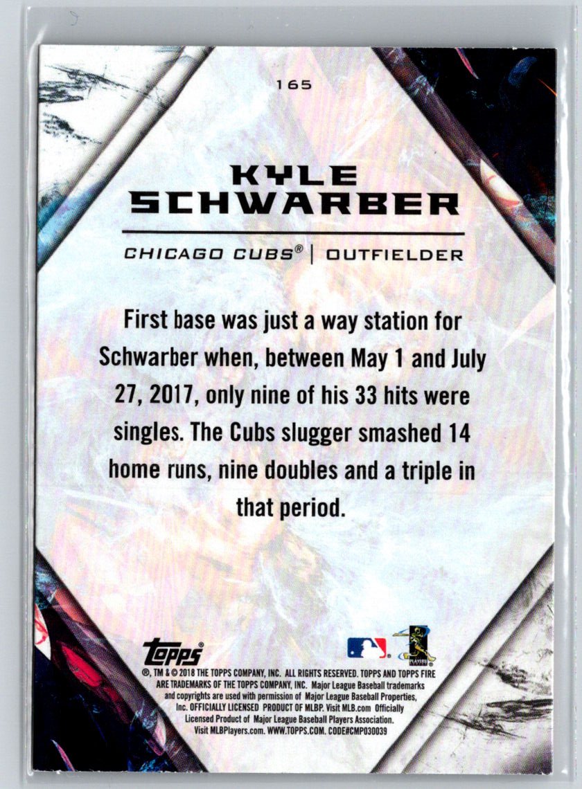 2018 Topps Fire #165 Kyle Schwarber M05