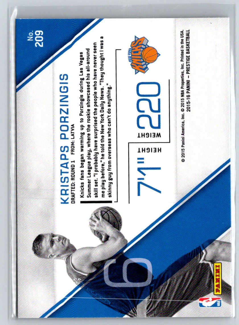 2015-16 Panini Prestige #209 Kristaps Porzingis M05