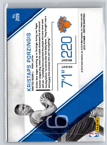 2015-16 Panini Prestige #209 Kristaps Porzingis M05