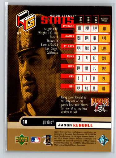 1999 Upper Deck HoloGrFX #47 Jason Kendall AuSome M06