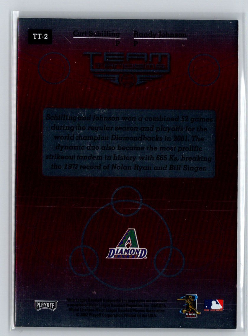 2002 Playoff Absolute Memorabilia Curt Schilling Randy Johnson Tandems M07