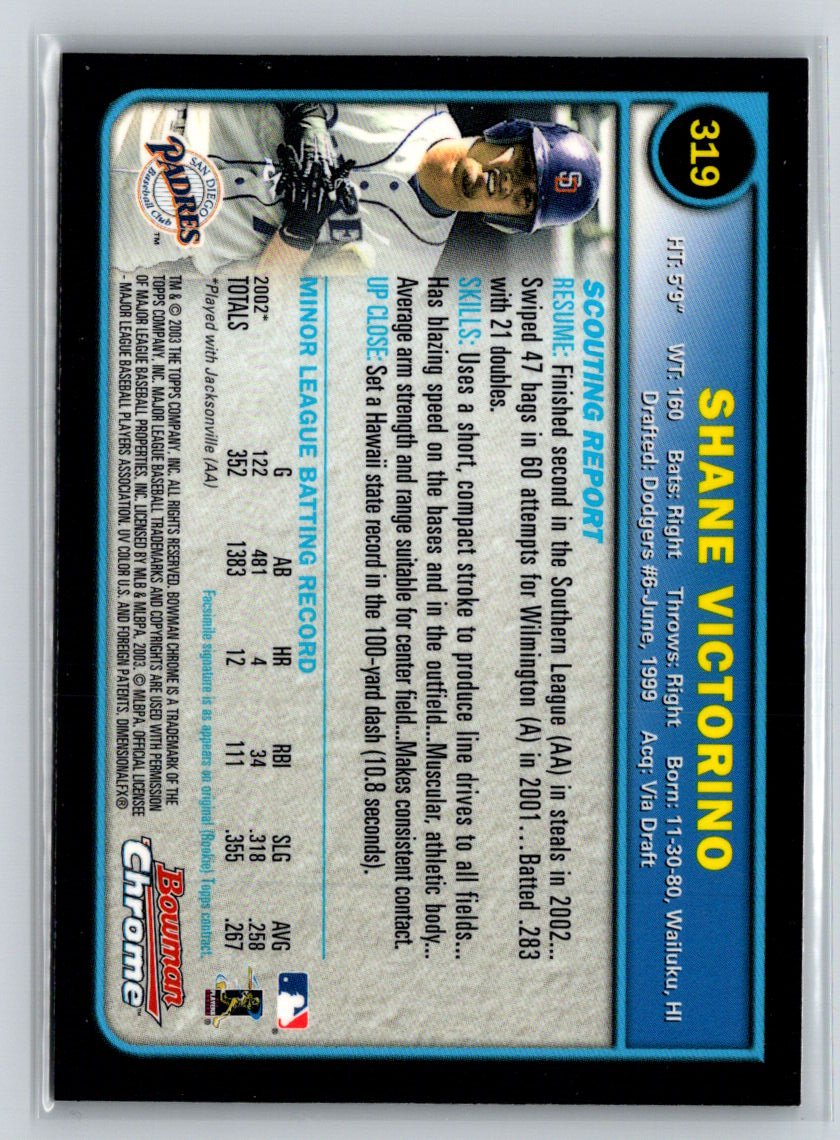 2003 Bowman Chrome #319 Shane Victorino M07
