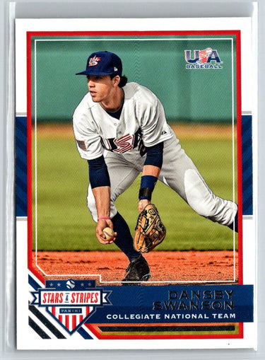2017 Panini Stars & Stripes USA Baseball #96 Dansby Swanson M07