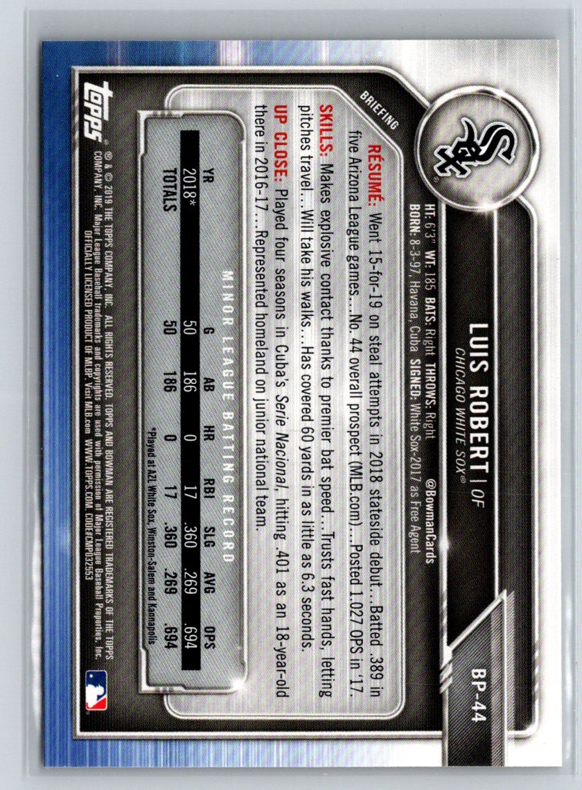2019 Bowman #BP-44 Luis Robert Prospects M08