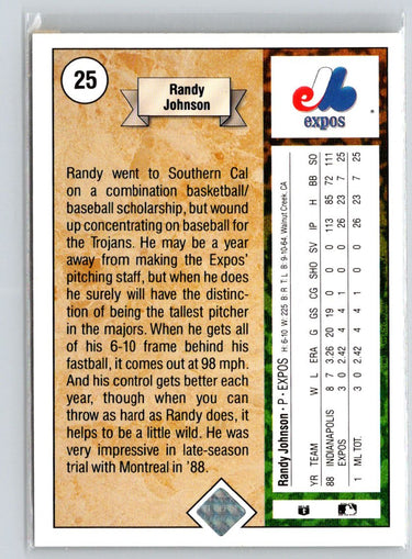 1989 Upper Deck #25 Randy Johnson M08