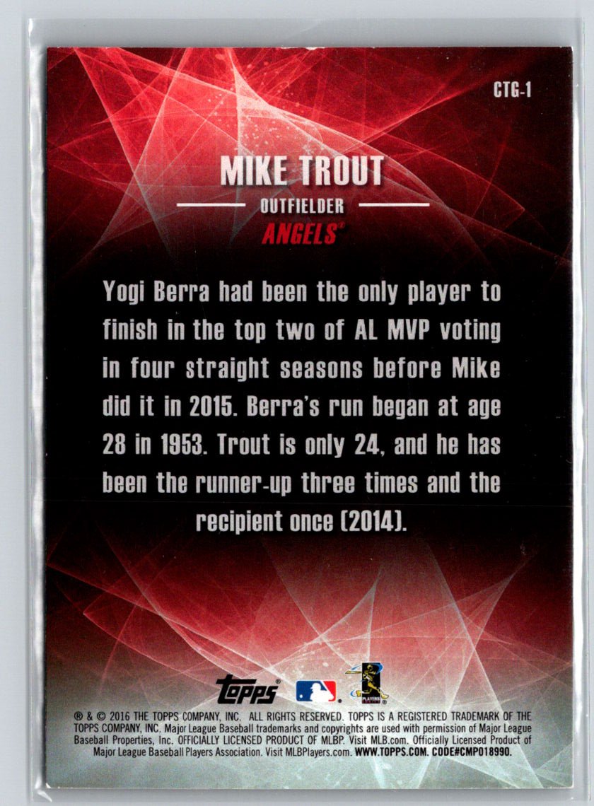 2016 Topps #CTG-1 Mike Trout Changing of the Guard M08